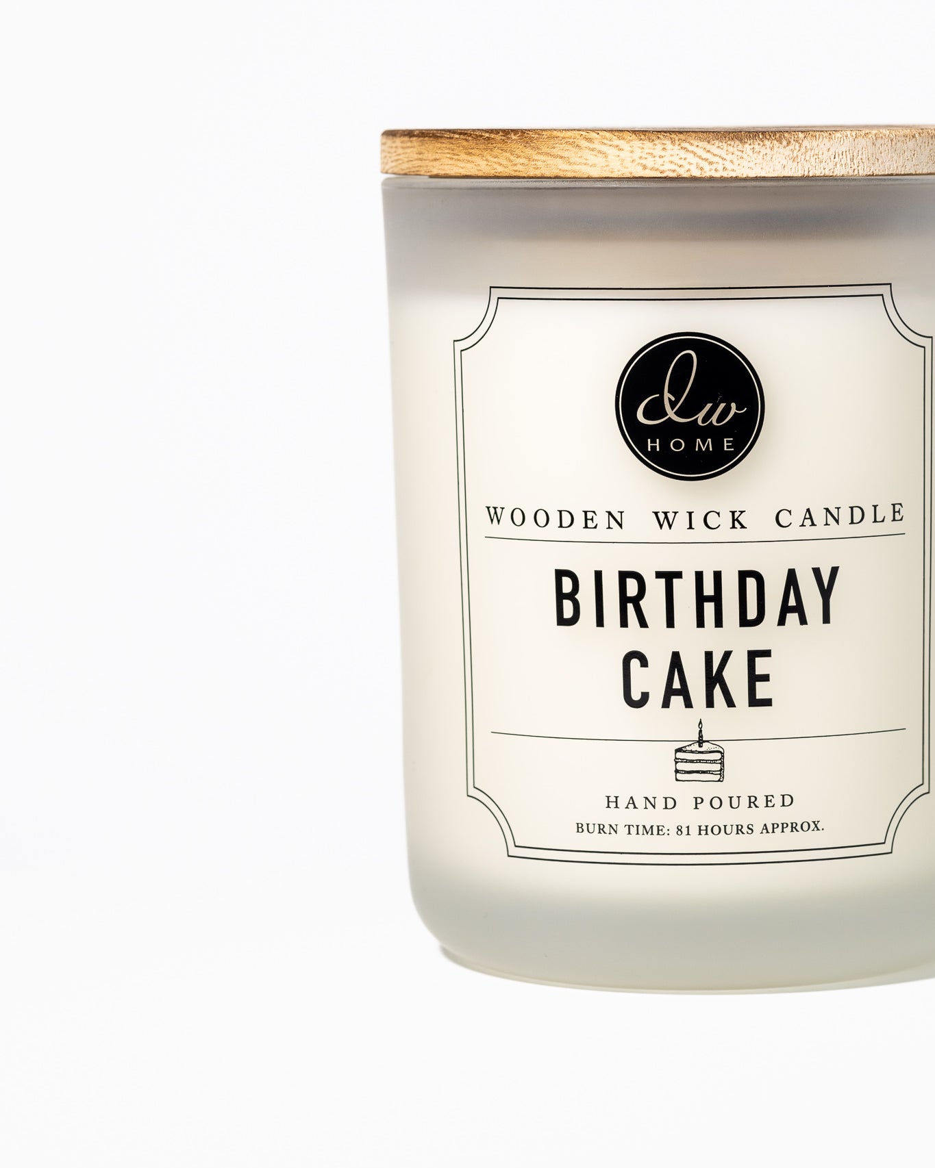 DW Home Birthday Cake Wooden Wick kvapioji žvakė